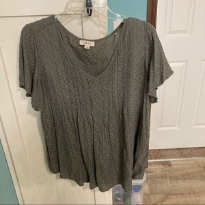Style & Co Dark Green Knit Flowy Blouse